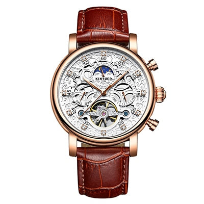 Skeleton Automatic Watch Men Sun Moon Phase Waterproof Mens Tourbillon Mechanical Watches Top Brand Luxury Wristwatches