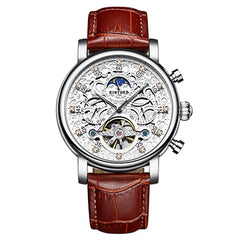 Skeleton Automatic Watch Men Sun Moon Phase Waterproof Mens Tourbillon Mechanical Watches Top Brand Luxury Wristwatches