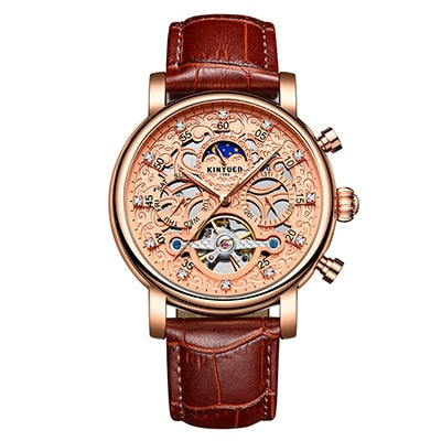 Skeleton Automatic Watch Men Sun Moon Phase Waterproof Mens Tourbillon Mechanical Watches Top Brand Luxury Wristwatches