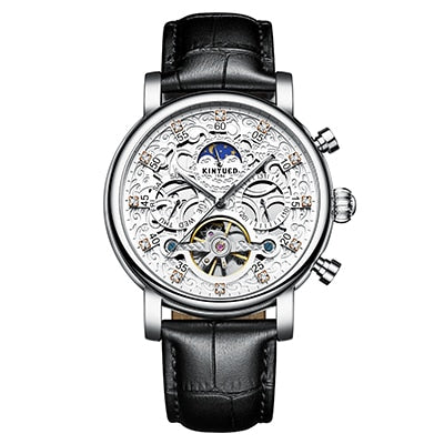 Skeleton Automatic Watch Men Sun Moon Phase Waterproof Mens Tourbillon Mechanical Watches Top Brand Luxury Wristwatches